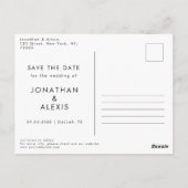 クラシックな白黒写真アーチ70年代タイポグラフィー ポストカード (裏面)