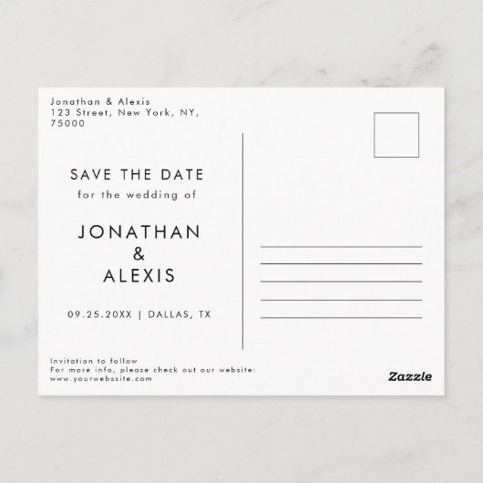 クラシックな白黒写真アーチ70年代タイポグラフィー ポストカード (裏面)