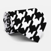 クラシックな白黒千鳥格子のなパターン ネクタイ (ロール)