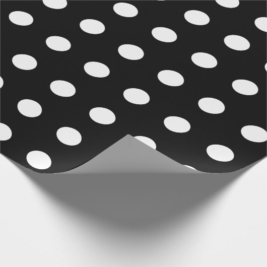 クラシックな白黒水玉模様のギフト用包装紙 ラッピングペーパー (角)