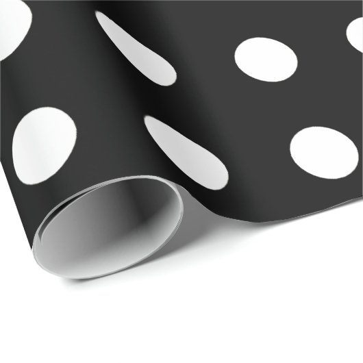 クラシックな白黒水玉模様のギフト用包装紙 ラッピングペーパー (ロールコーナー)