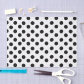 クラシックな白黒水玉模様のティッシュペーパー 薄葉紙 (クラフト)