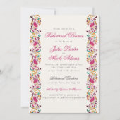 クラシックな真珠の白鳥の花のフレーム リハーサルディナー 招待状 (正面)