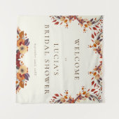 クラシックな秋のドライ ワイルドフラワー ブライダルシャワー ウェルカム タペストリー (正面(横))