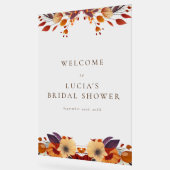 クラシックな秋のドライ ワイルドフラワー ブライダル シャワー ウェルカム  アクリルサイン (傾斜)