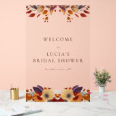 クラシックな秋のドライ ワイルドフラワー ブライダル シャワー ウェルカム  アクリルサイン (ウェディング)