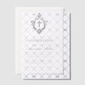 クラシックな紋章の透明な確認書 ベラム紙招待状 (オフセット (招待状))