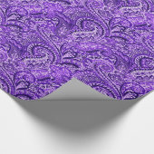 クラシックな紫色のペイズリーの包装紙 ラッピングペーパー (角)