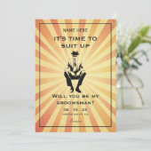 クラシックな紳士のスーツの介添え人 招待状 (スタンド正面)