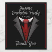 クラシックな紳士 赤いネクタイ ワインラベル (シングルラベル)