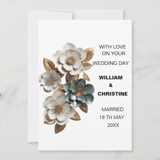 クラシックな結婚式のカード 招待状 (正面)