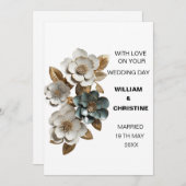 クラシックな結婚式のカード 招待状 (正面/裏面)