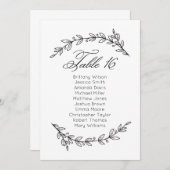 クラシックな結婚式の座席表。テーブルプラン16 招待状 (正面/裏面)