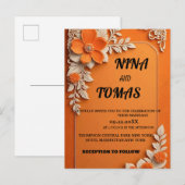 クラシックな結婚式の招待状 インビテーションポストカード (正面/裏面)