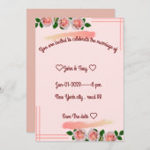 クラシックな結婚式の招待状 招待状 (正面/裏面)