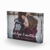 クラシックな結婚式の日付のカスタム フォトブロック (右)