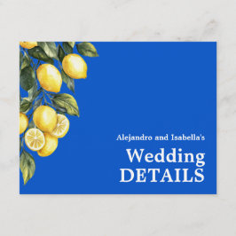 💙🍋クラシックな結婚式の詳細 アズール&リモーネ ロマンス エンクロージャーカード