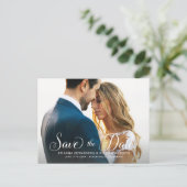 クラシックな結婚式のSave the Date インビテーションポストカード (スタンド正面)