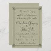 クラシックな結婚式招待状 招待状 (正面/裏面)