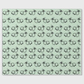 クラシックな結婚指輪のデザイン ライトグリーン シームレス ラッピングペーパー (フラット)