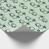 クラシックな結婚指輪のデザイン ライトグリーン シームレス ラッピングペーパー (角)