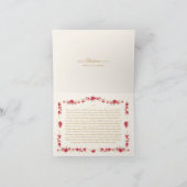 クラシックな緑のクリームのクリスマス フラワー フォールド 写真 シーズンカード (内部)