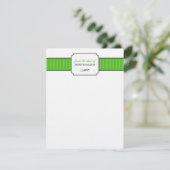 クラシックな緑のストライプが文房具のデスクから 招待状 (スタンド正面)