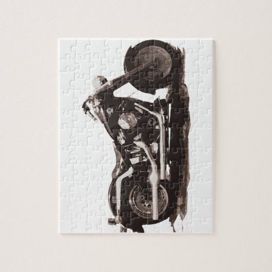 クラシックな脂肪質の男の子のオートバイ ジグソーパズル (縦)