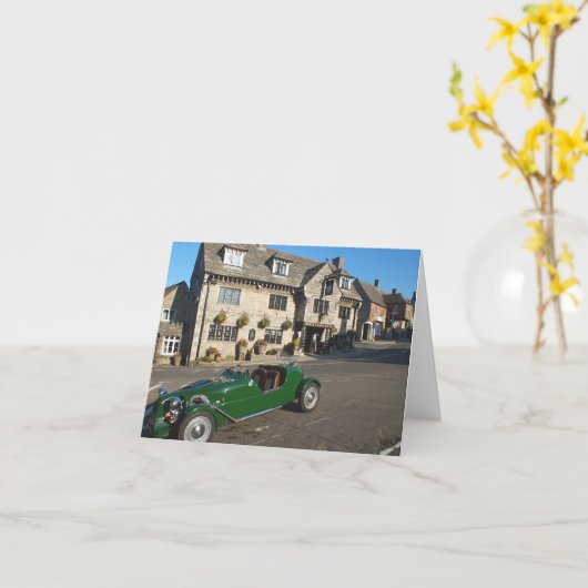 クラシックな自動車 カード (黄色い花)
