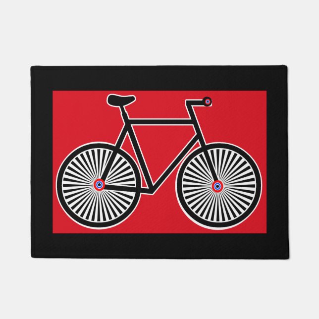 クラシックな自転車ターゲット鐘 ドアマット (正面)