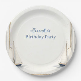 クラシックな航海帆船の誕生日 ペーパープレート