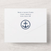クラシックな航海用アンカーオールインワン結婚式招待状 オールインワン招待状 (裏面)