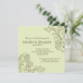 クラシックな花の招待状 招待状 (スタンド正面)