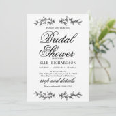 クラシックな花の装飾がエレガントなブライズシャワー 招待状 (スタンド正面)