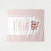 クラシックな花びらとプロセッコのブライダルシャワーの装飾 タペストリー (正面(横))