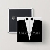 クラシックな花婿の付添人の眼識 缶バッジ (正面&裏面)