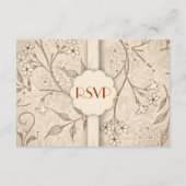 クラシックな花柄の結婚式出欠確認カード 出欠カード (裏面)