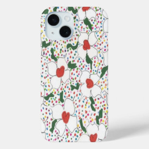 クラシックな花柄 iPhone 15ケース