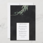 クラシックな葉のミッドナイト、ポリゴン招待状 招待状 (裏面)