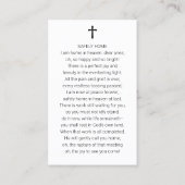 クラシックな葬儀お悔やみ写真祈りカード 名刺 (裏面)