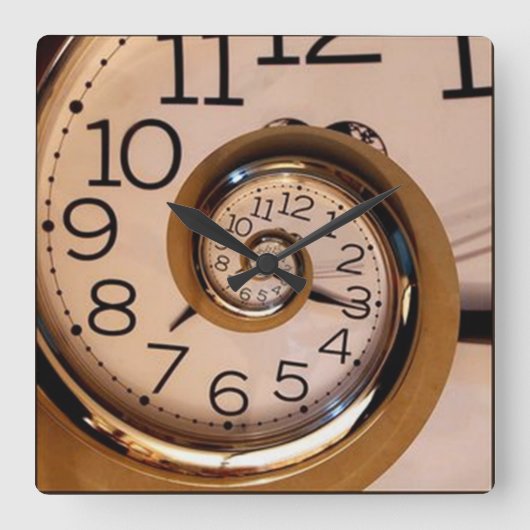 クラシックな螺線形の柱時計 スクエア壁時計 (正面)