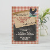 クラシックな裏庭バーベキュー 招待状 (スタンド正面)