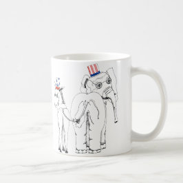 クラシックな象及びろばのマグ コーヒーマグカップ
