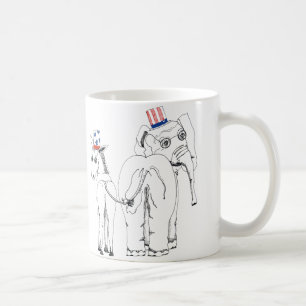 クラシックな象及びろばのマグ コーヒーマグカップ