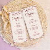 クラシックな赤いクリームのクリスマスダイナーメニューカード 招待状