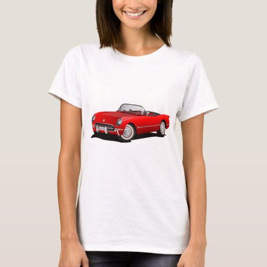 クラシックな赤い車 Tシャツ (正面)
