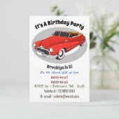 クラシックな赤い1948年式自動車 招待状 (スタンド正面)
