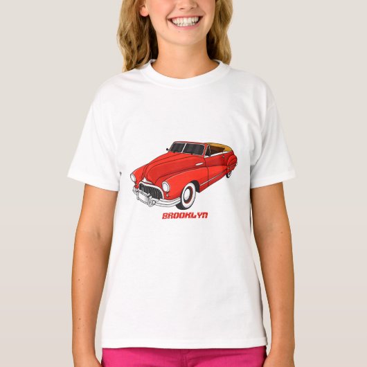 クラシックな赤い1948年式自動車 Tシャツ (正面)