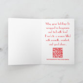 クラシックな赤と白のホホホ、メリークリスマス! シーズンカード (内部)