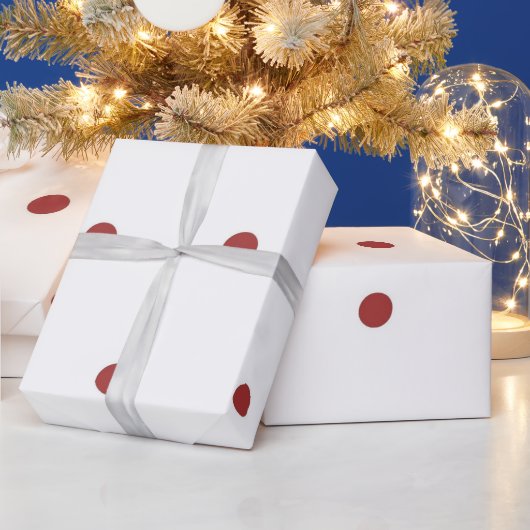 クラシックな赤と白の水玉模様 ラッピングペーパー (クリスマス)